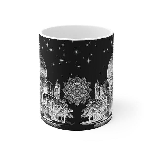 Ceramic Coffee Cups with Image of stenciled Masjid