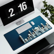 Large desk mat with 3d animated white Masjid image