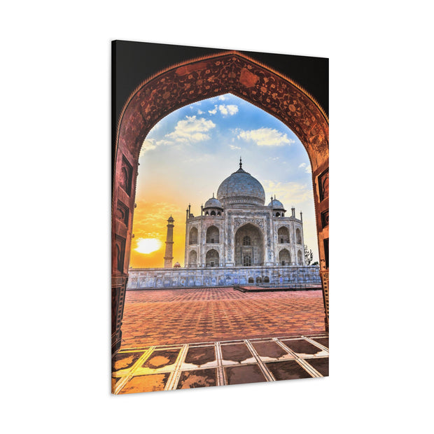 Masjid Stretched Canvas Sunrise at Taj Mahal in Agra, India