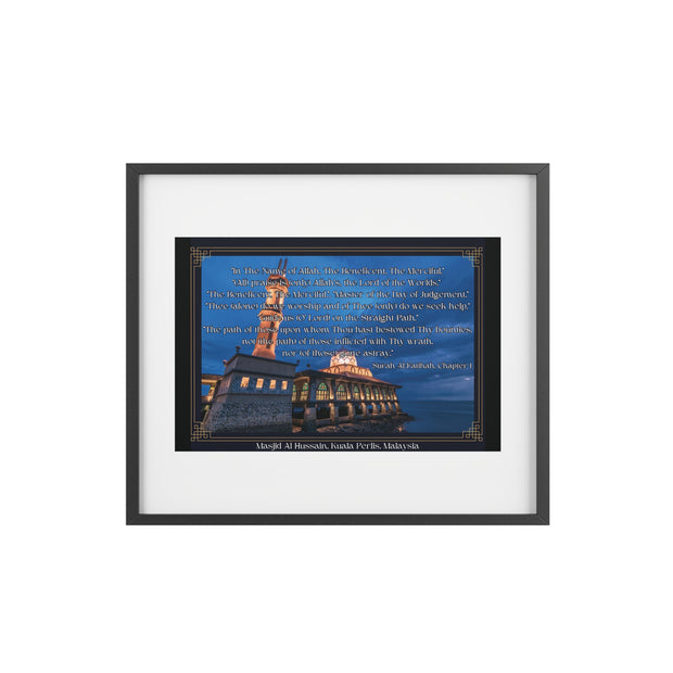 Surah Al-Fatihah, Masjid Al Hussain Kuala Perlis Framed Poster