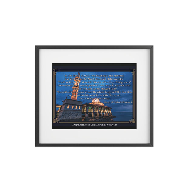 Surah Al-Fatihah, Masjid Al Hussain Kuala Perlis Framed Poster
