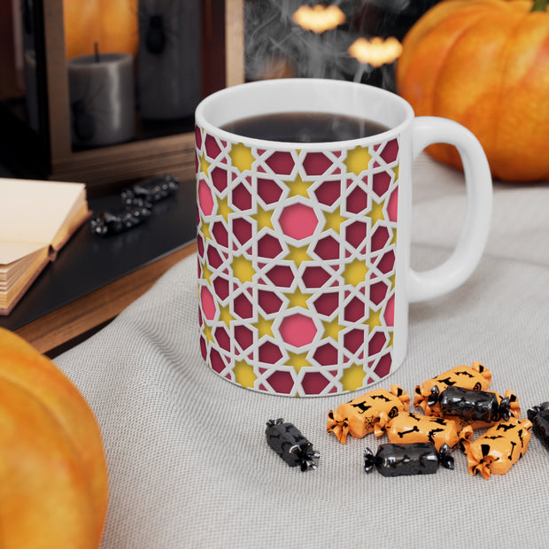 Ceramic Coffee Cups with colorful Islamic Geometric patterns