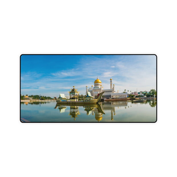 Large mouse pad with image of Sultan Omar Ali Saifuddien Mosque, Brunei