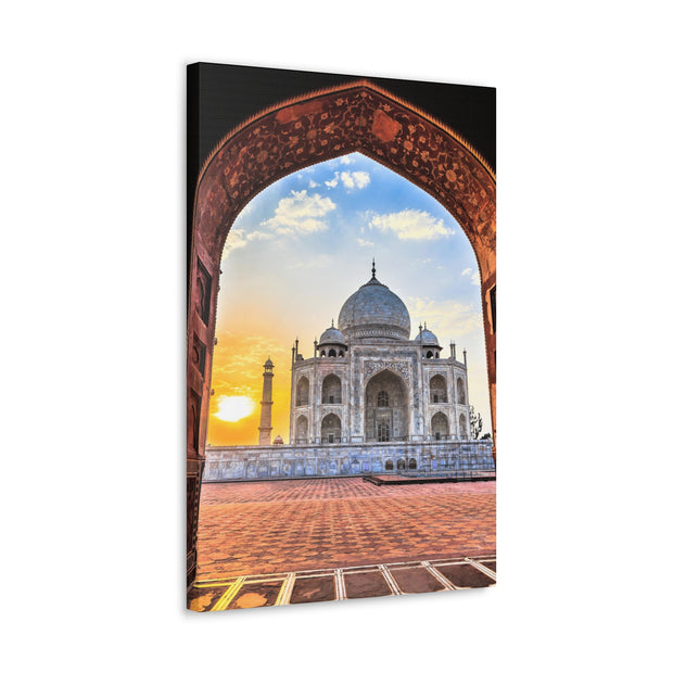 Masjid Stretched Canvas Sunrise at Taj Mahal in Agra, India