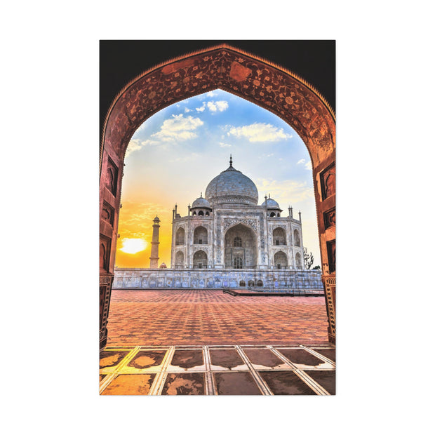 Masjid Stretched Canvas Sunrise at Taj Mahal in Agra, India
