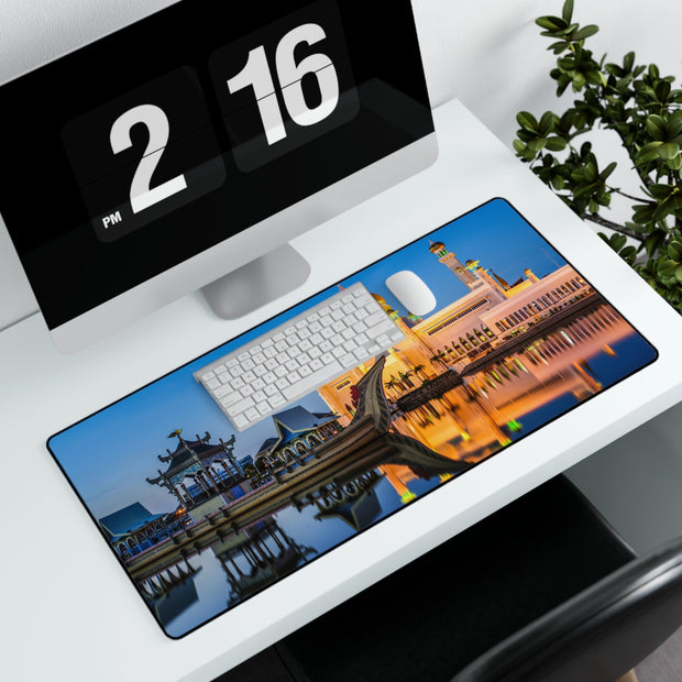 Large desk mat with image of Sultan Omar Ali Saifuddien Mosque, Brunei