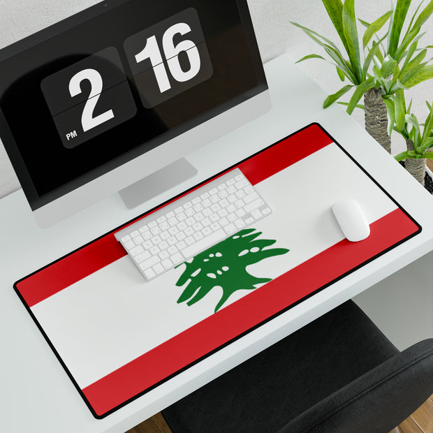 Large desk mat with Lebanon flag