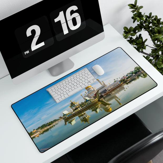 Large mouse pad with image of Sultan Omar Ali Saifuddien Mosque, Brunei