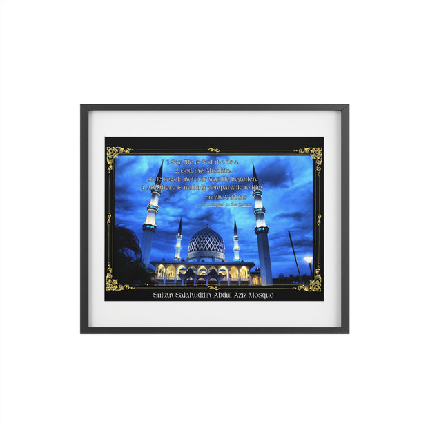 Surah Al-Ikhlas, Sultan Salahuddin Abdul Aziz Mosque Framed Masjid Poster