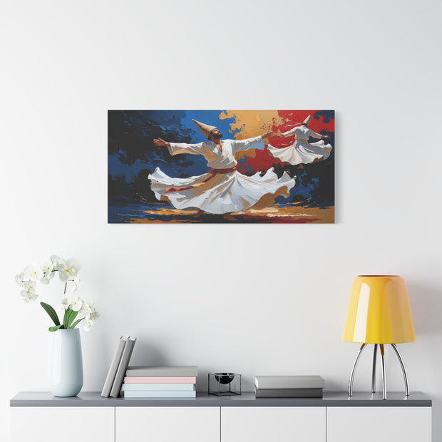 Artistic Canvas Print, Whirling Dervishes Artwork, Spiritual Home Decor, Ethereal Wall Art, Unique Gift for Art Lovers