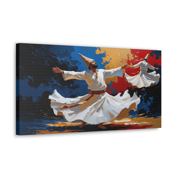 Artistic Canvas Print, Whirling Dervishes Artwork, Spiritual Home Decor, Ethereal Wall Art, Unique Gift for Art Lovers
