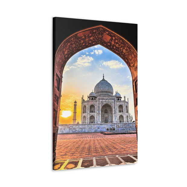 Masjid Stretched Canvas Sunrise at Taj Mahal in Agra, India