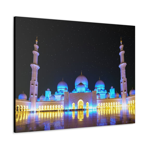 Masjid Stretched Canvas Sheikh Zayed Grand Mosque at night