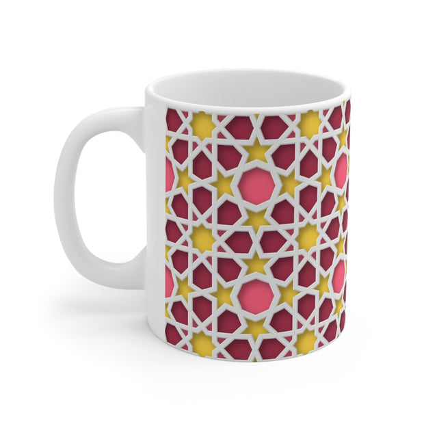 Ceramic Coffee Cups with colorful Islamic Geometric patterns