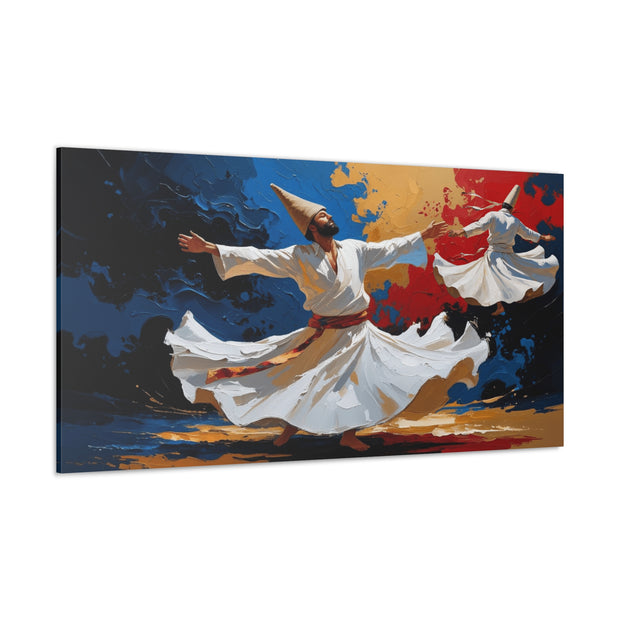 Artistic Canvas Print, Whirling Dervishes Artwork, Spiritual Home Decor, Ethereal Wall Art, Unique Gift for Art Lovers