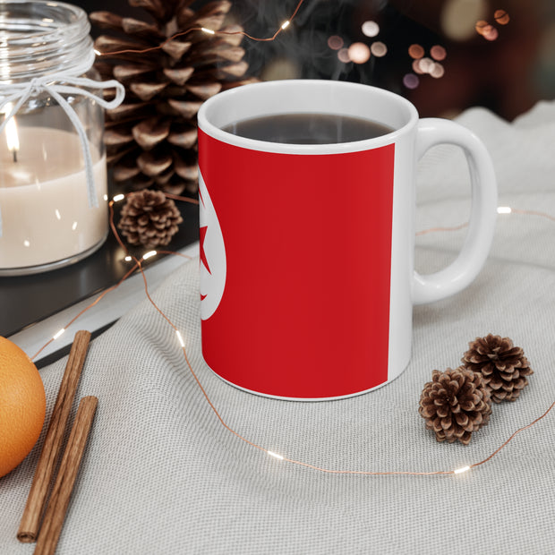 Tunisia Flag Ceramic Coffee Cups, 11oz