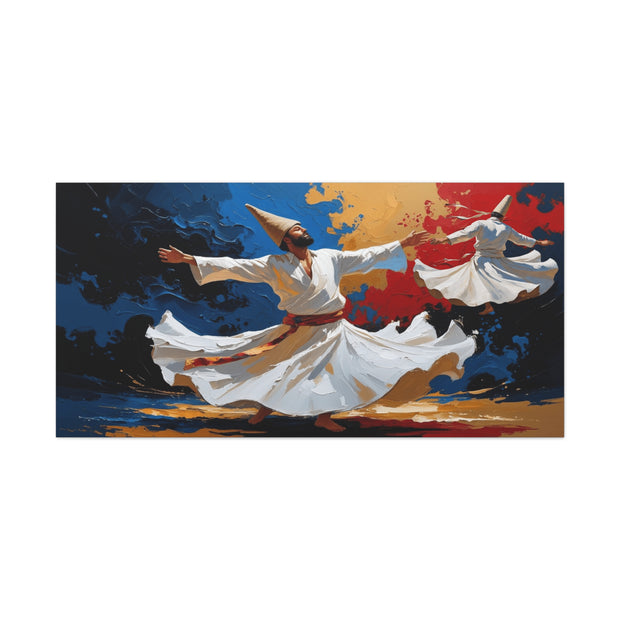 Artistic Canvas Print, Whirling Dervishes Artwork, Spiritual Home Decor, Ethereal Wall Art, Unique Gift for Art Lovers