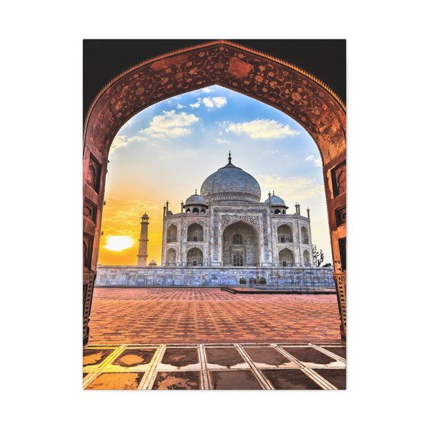 Masjid Stretched Canvas Sunrise at Taj Mahal in Agra, India