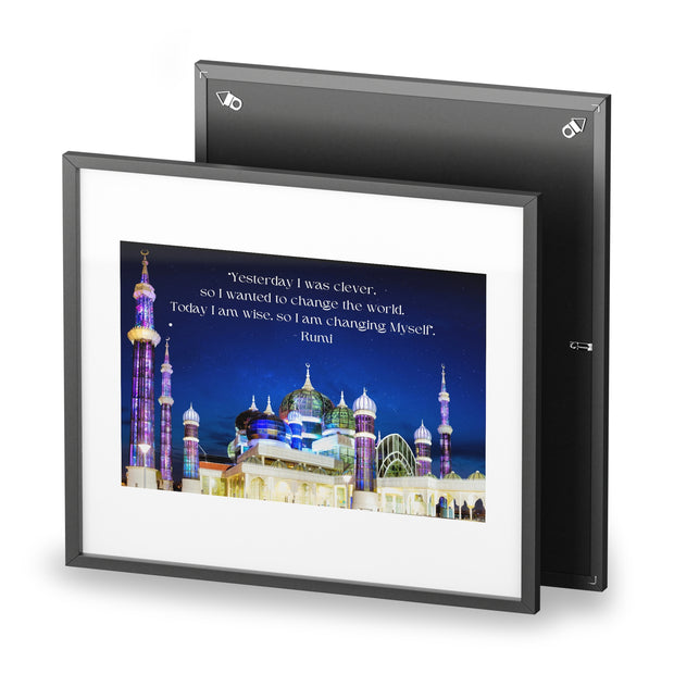 Beautiful Crystal Mosque Malaysia with Wise quote of Rumi