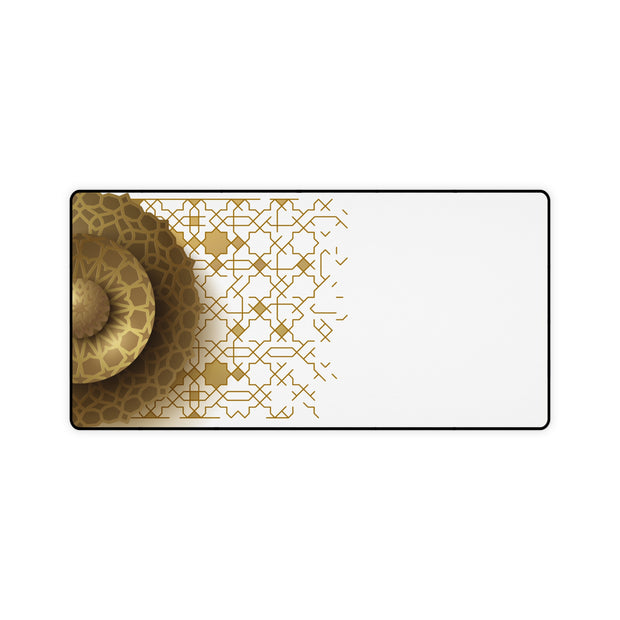 Large desk mat with amazing Golden Islamic Geometric Pattern