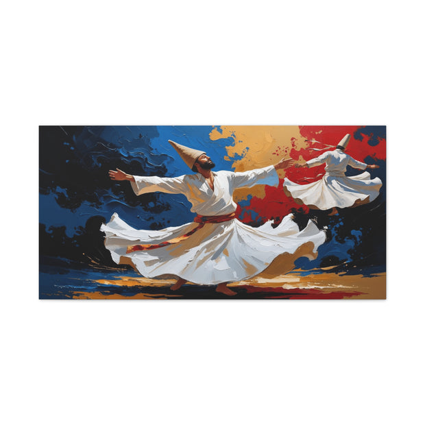 Artistic Canvas Print, Whirling Dervishes Artwork, Spiritual Home Decor, Ethereal Wall Art, Unique Gift for Art Lovers
