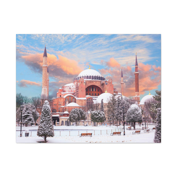 Masjid Stretched Canvas Hagia Sophia in winter