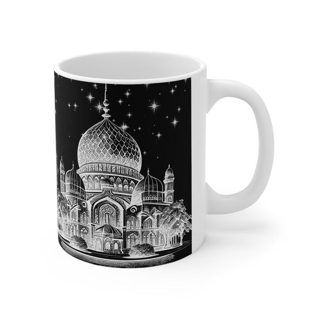 Ceramic Coffee Cups with Image of stenciled Masjid