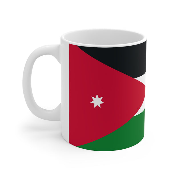 Coffee cup 11 oz with Flag of Jordan