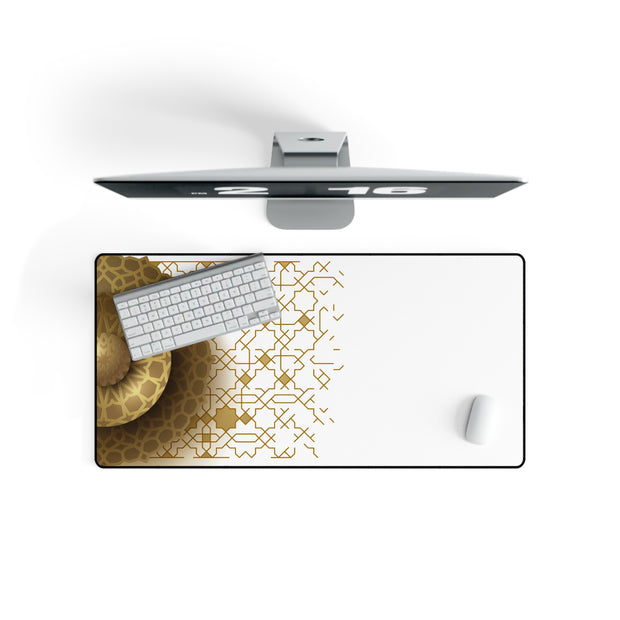 Large desk mat with amazing Golden Islamic Geometric Pattern