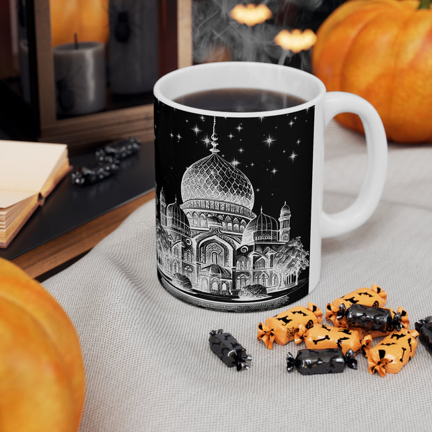 Ceramic Coffee Cups with Image of stenciled Masjid