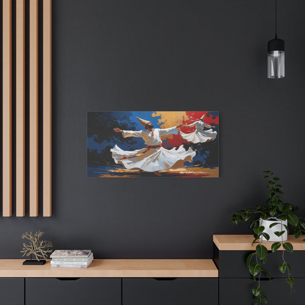 Artistic Canvas Print, Whirling Dervishes Artwork, Spiritual Home Decor, Ethereal Wall Art, Unique Gift for Art Lovers