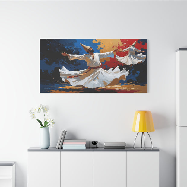 Artistic Canvas Print, Whirling Dervishes Artwork, Spiritual Home Decor, Ethereal Wall Art, Unique Gift for Art Lovers