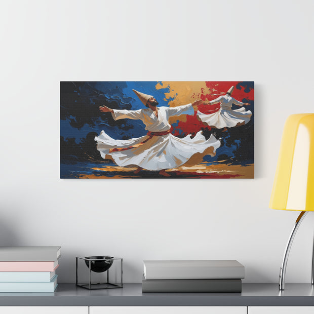 Artistic Canvas Print, Whirling Dervishes Artwork, Spiritual Home Decor, Ethereal Wall Art, Unique Gift for Art Lovers
