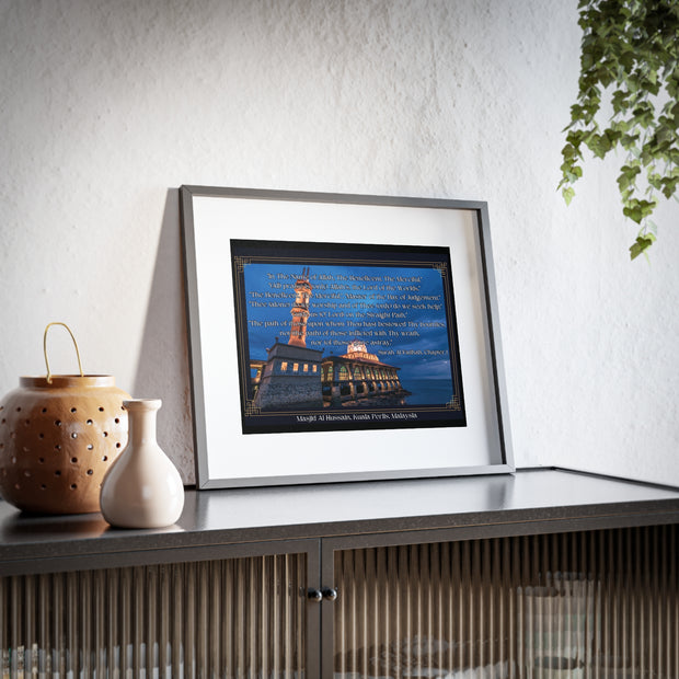 Surah Al-Fatihah, Masjid Al Hussain Kuala Perlis Framed Poster