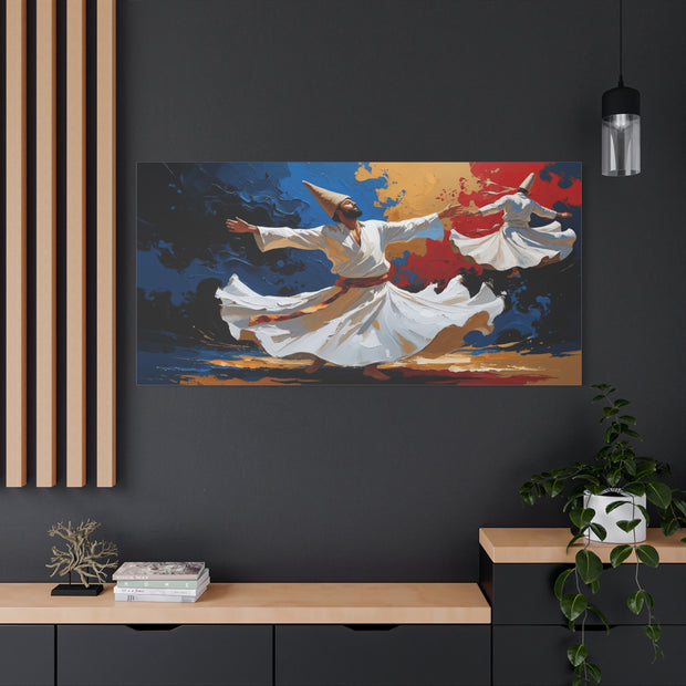 Artistic Canvas Print, Whirling Dervishes Artwork, Spiritual Home Decor, Ethereal Wall Art, Unique Gift for Art Lovers