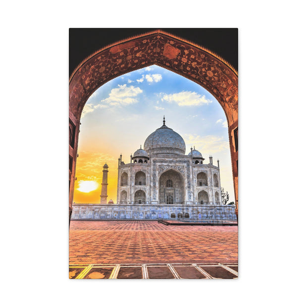 Masjid Stretched Canvas Sunrise at Taj Mahal in Agra, India