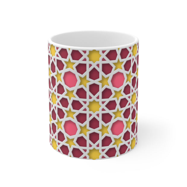 Ceramic Coffee Cups with colorful Islamic Geometric patterns