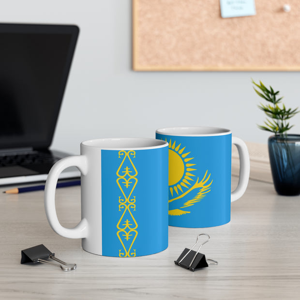 Sublimation coffee mug with Flag of Kazakhstan