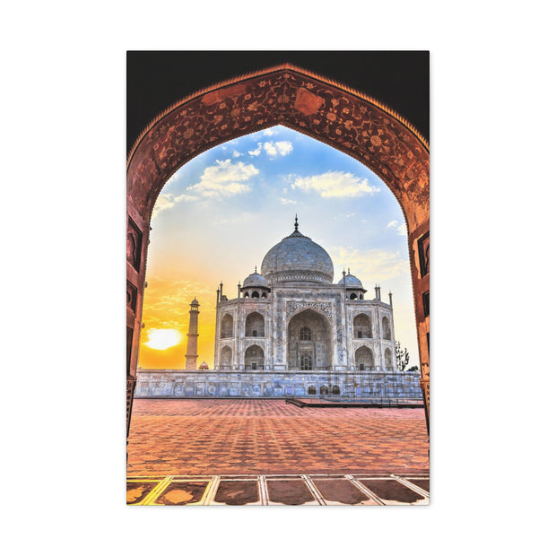 Masjid Stretched Canvas Sunrise at Taj Mahal in Agra, India