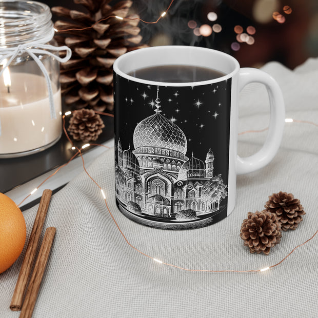 Ceramic Coffee Cups with Image of stenciled Masjid