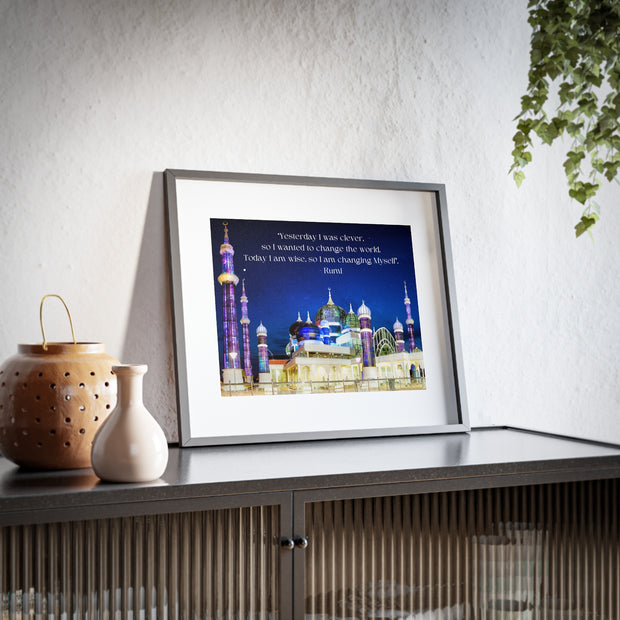 Beautiful Crystal Mosque Malaysia with Wise quote of Rumi
