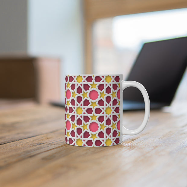 Ceramic Coffee Cups with colorful Islamic Geometric patterns