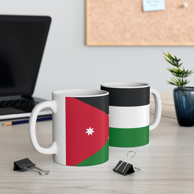 Coffee cup 11 oz with Flag of Jordan