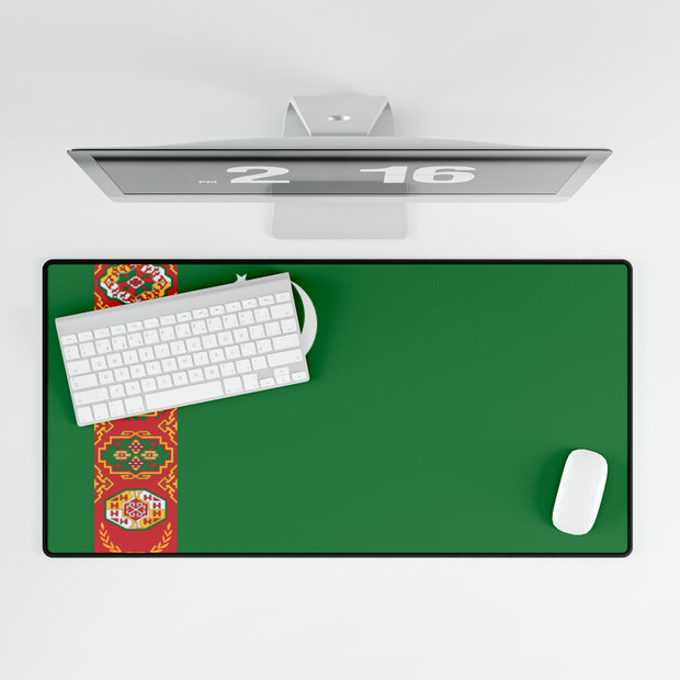 Turkmenistan flag desk mat, large desk mat