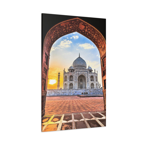 Masjid Stretched Canvas Sunrise at Taj Mahal in Agra, India