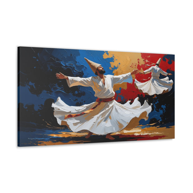 Artistic Canvas Print, Whirling Dervishes Artwork, Spiritual Home Decor, Ethereal Wall Art, Unique Gift for Art Lovers