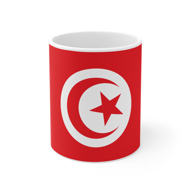Tunisia Flag Ceramic Coffee Cups, 11oz