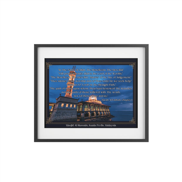 Surah Al-Fatihah, Masjid Al Hussain Kuala Perlis Framed Poster