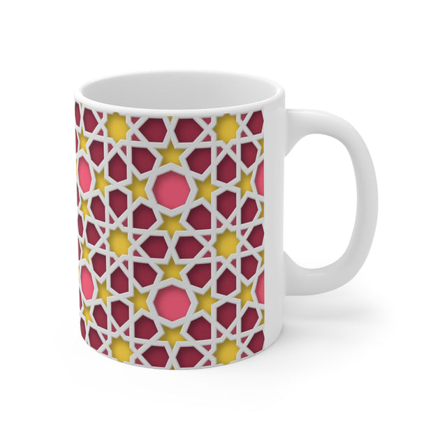 Ceramic Coffee Cups with colorful Islamic Geometric patterns