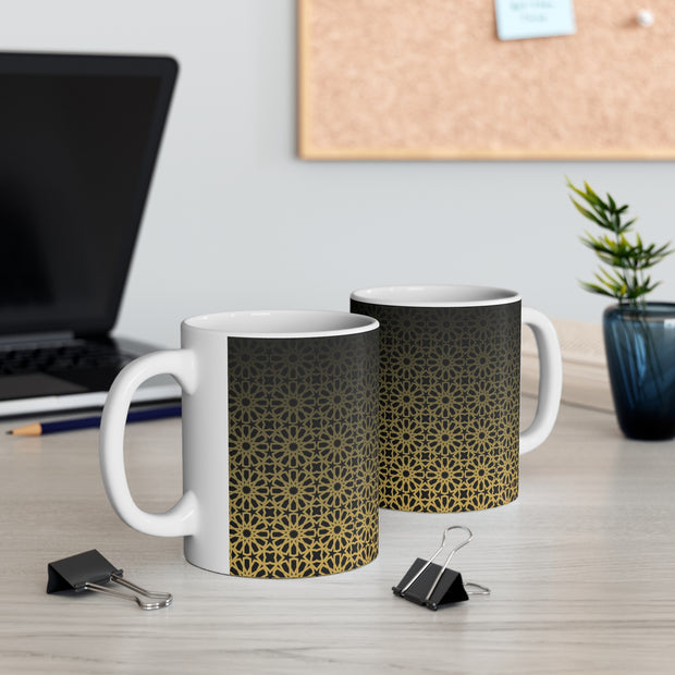 Ceramic Coffee Cups, 11oz, Islamic geometric patterns